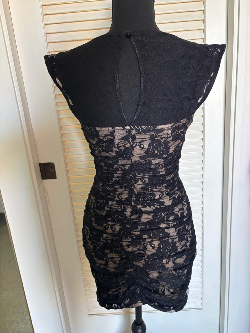 Ruby Rox Black Lace Overlay Mini Dress - Picture 2 of 2